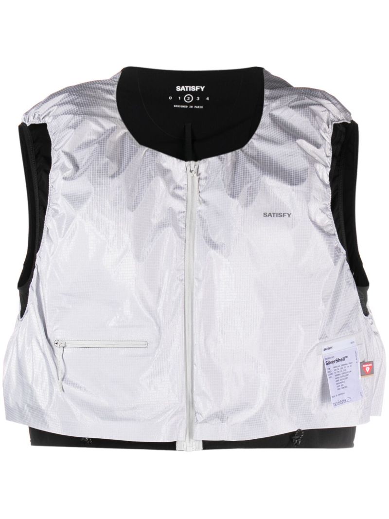 Silver-tone Modular Thermal Cropped Gilet