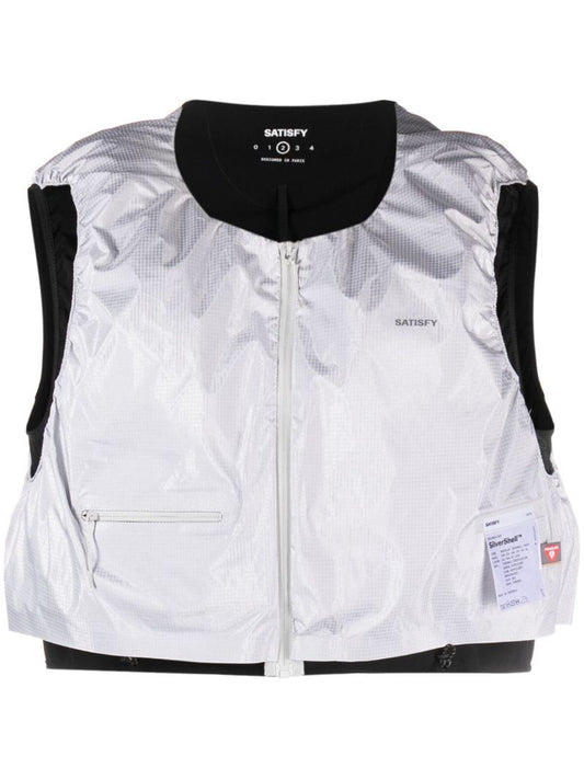 Silver-tone Modular Thermal Cropped Gilet