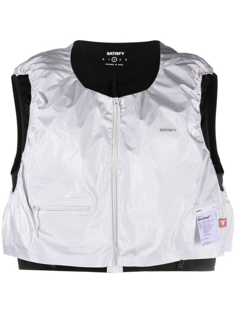 Silver-tone Modular Thermal Cropped Gilet