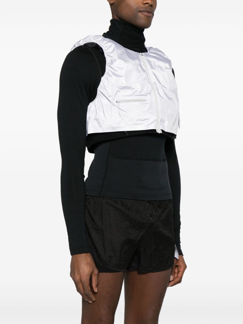 Silver-tone Modular Thermal Cropped Gilet