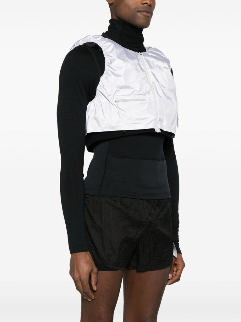Silver-tone Modular Thermal Cropped Gilet
