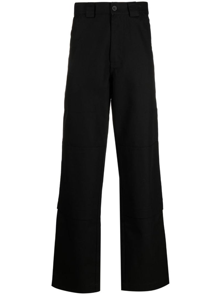 Black Klopman Straight-leg Trousers