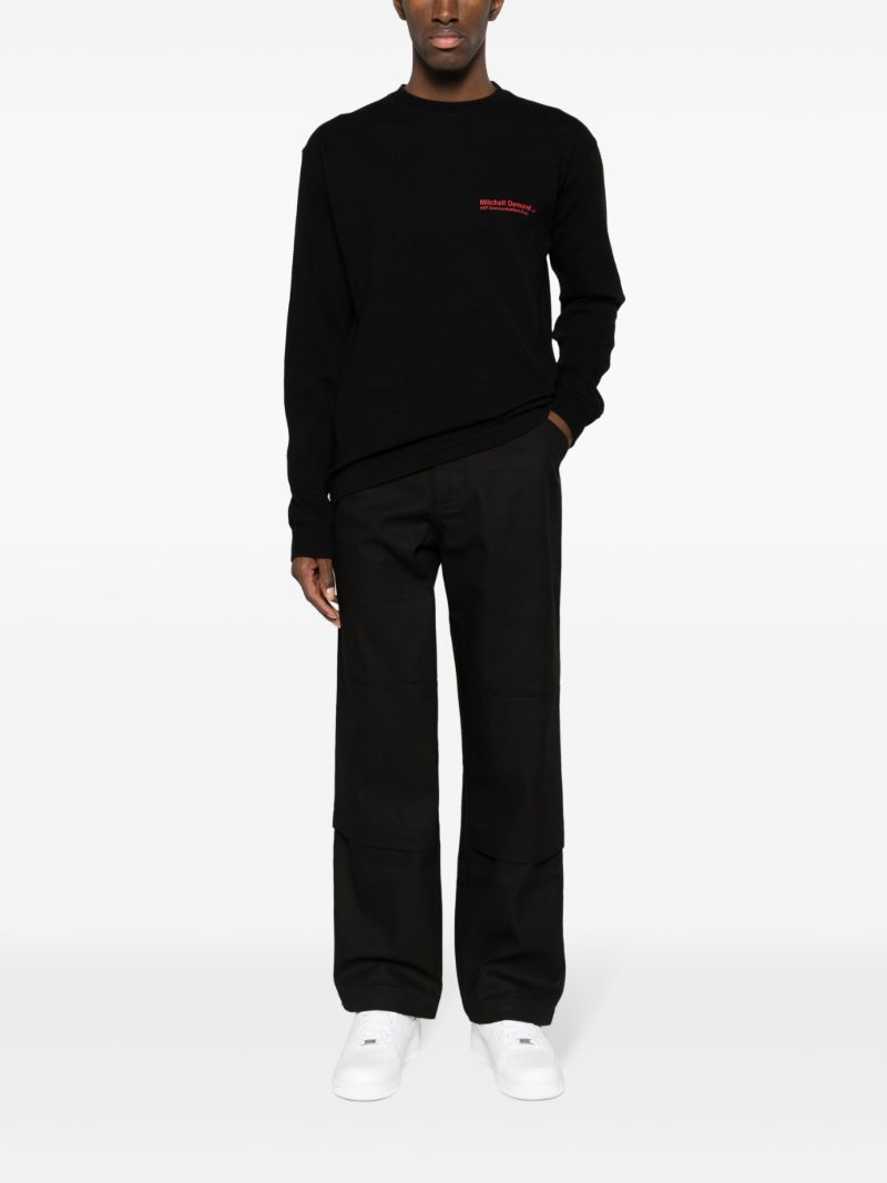 Black Klopman Straight-leg Trousers