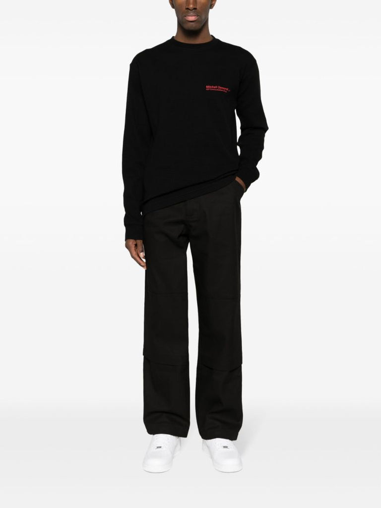 Black Klopman Straight-leg Trousers