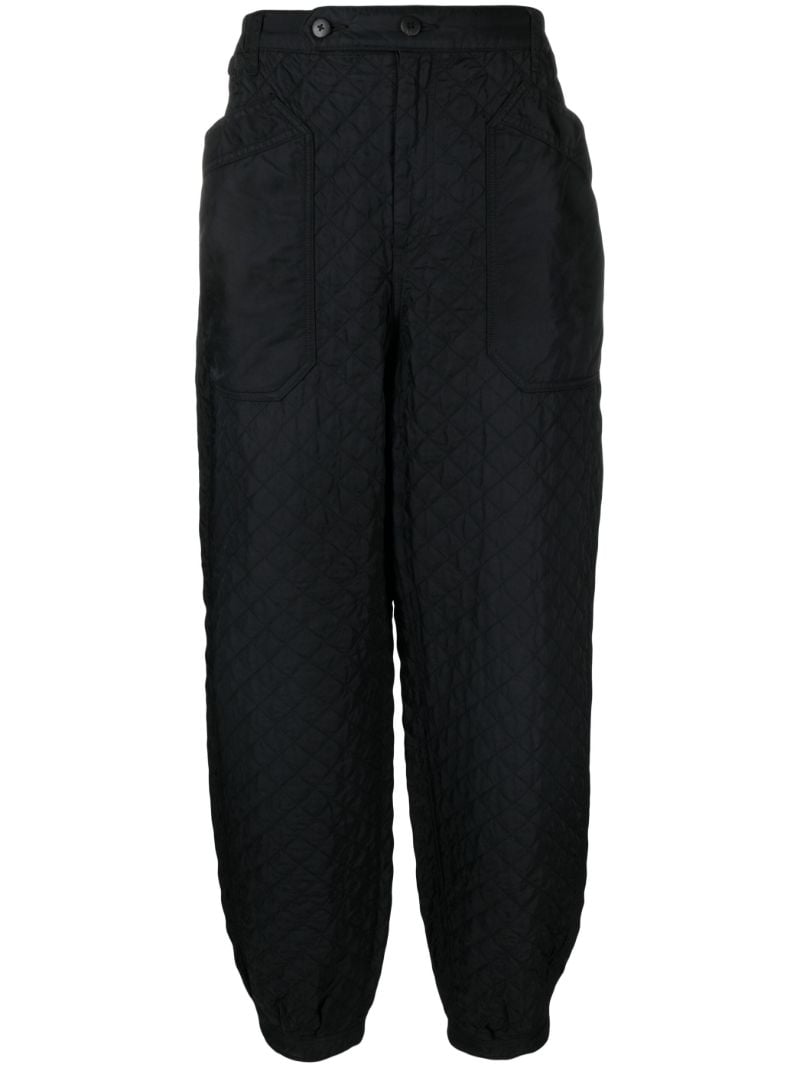 Black Callahan Quilted Tapered Trousers