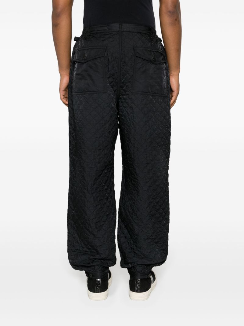 Black Callahan Quilted Tapered Trousers