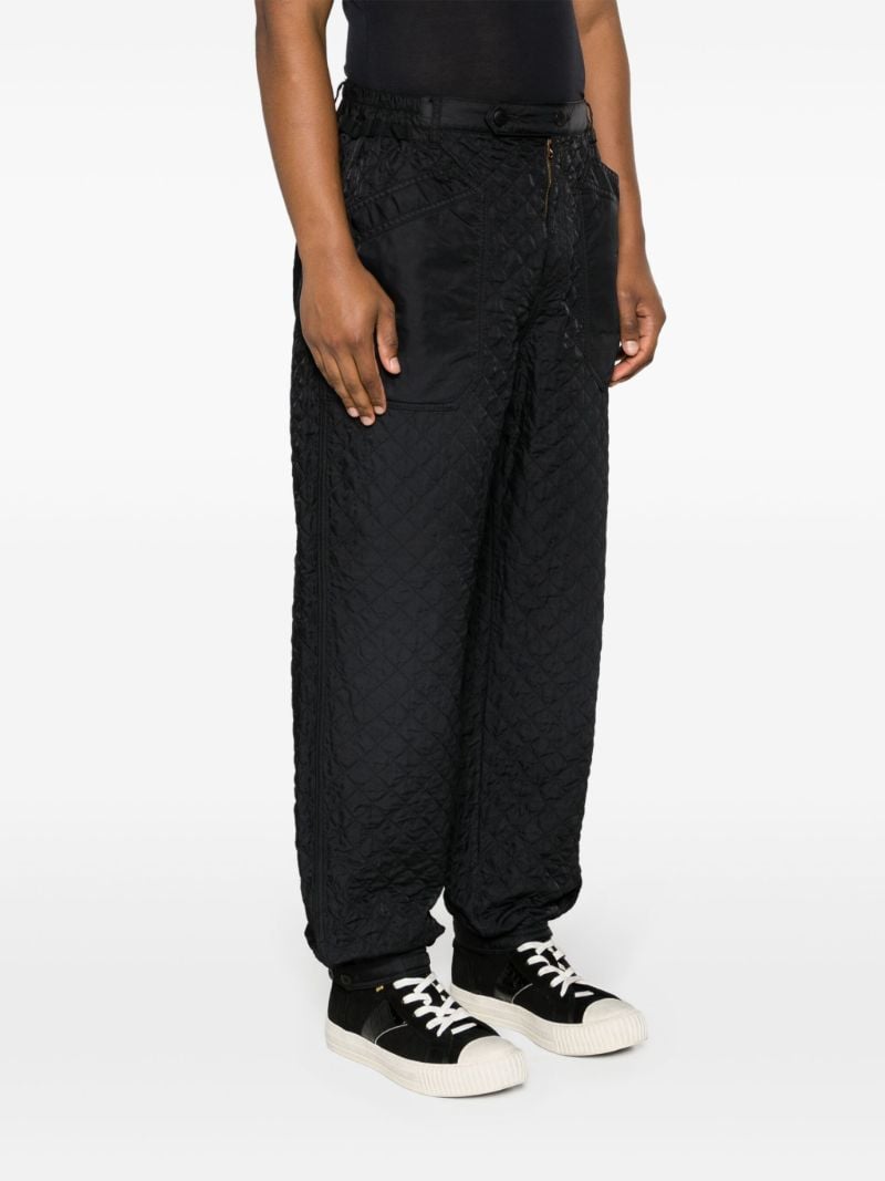 Black Callahan Quilted Tapered Trousers