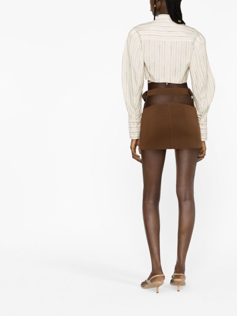 Neutral La Chemise Plidao Cropped Shirt