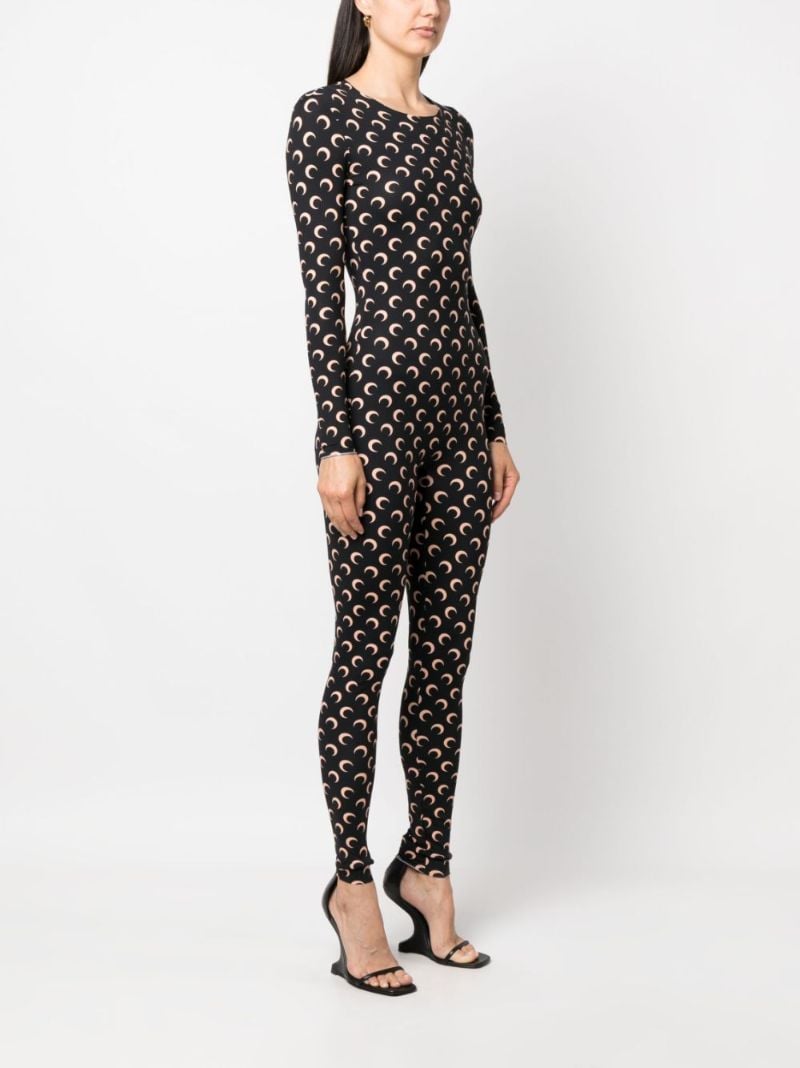 Black Crescent Moon Print Jumpsuit