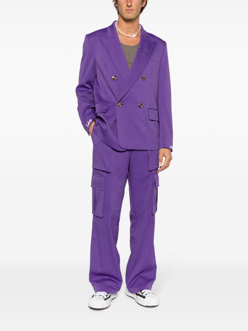 X Kodak Purple Heart Embroidered Double-breasted Blazer