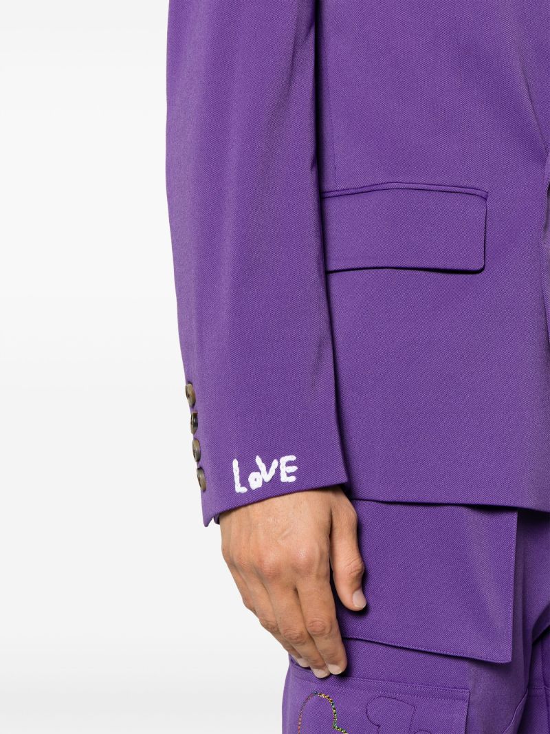 X Kodak Purple Heart Embroidered Double-breasted Blazer