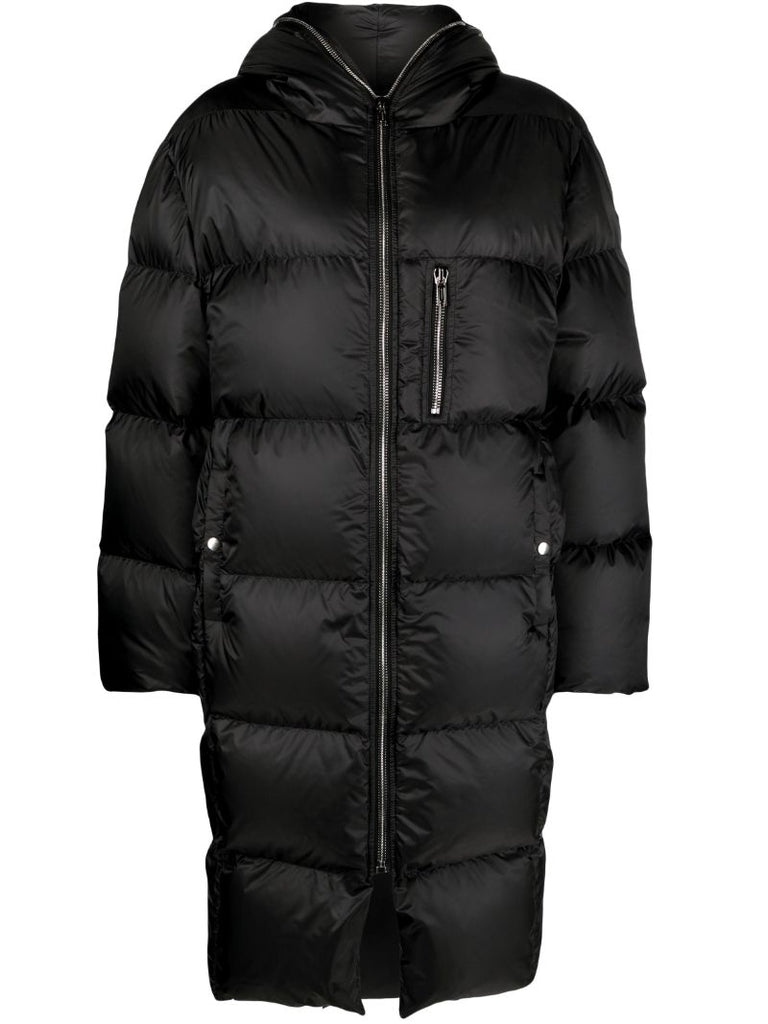 Black Gimp Down Hooded Coat