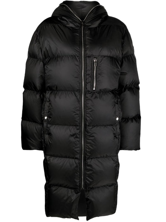 Black Gimp Down Hooded Coat