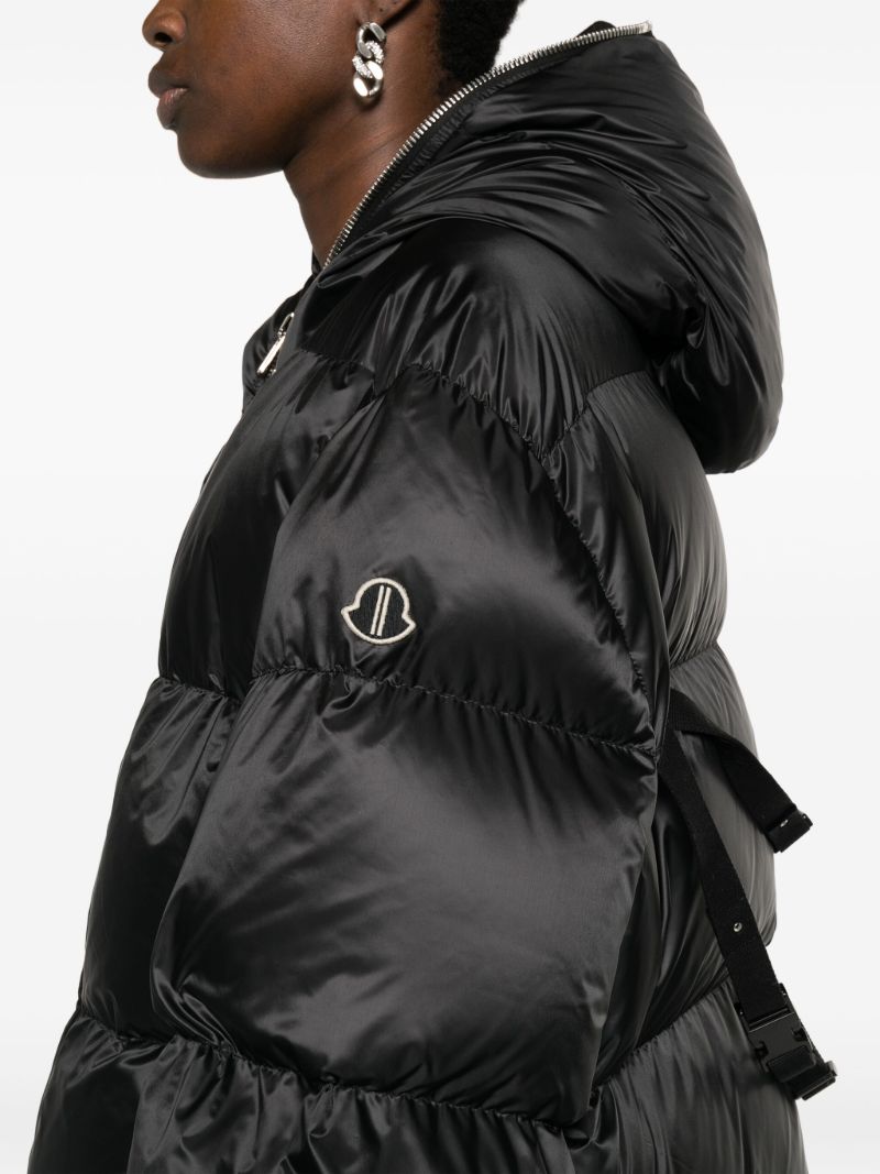 Black Gimp Down Hooded Coat