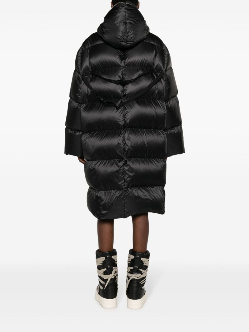 Black Gimp Down Hooded Coat