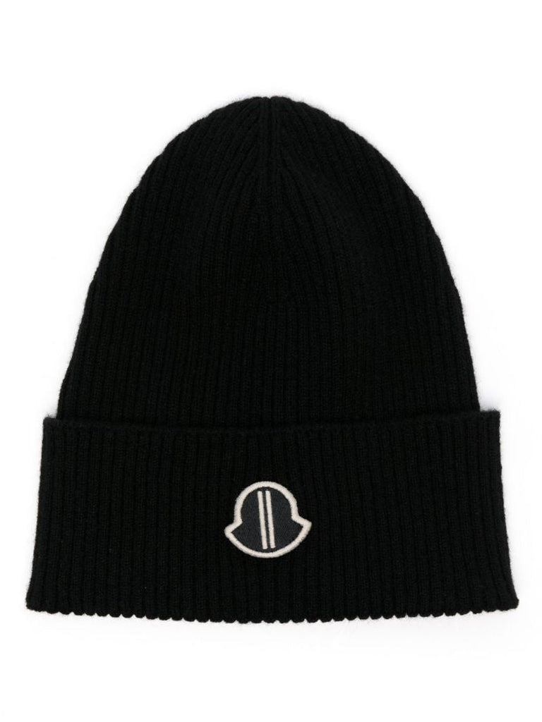 Black Ribbed Cashmere Beanie