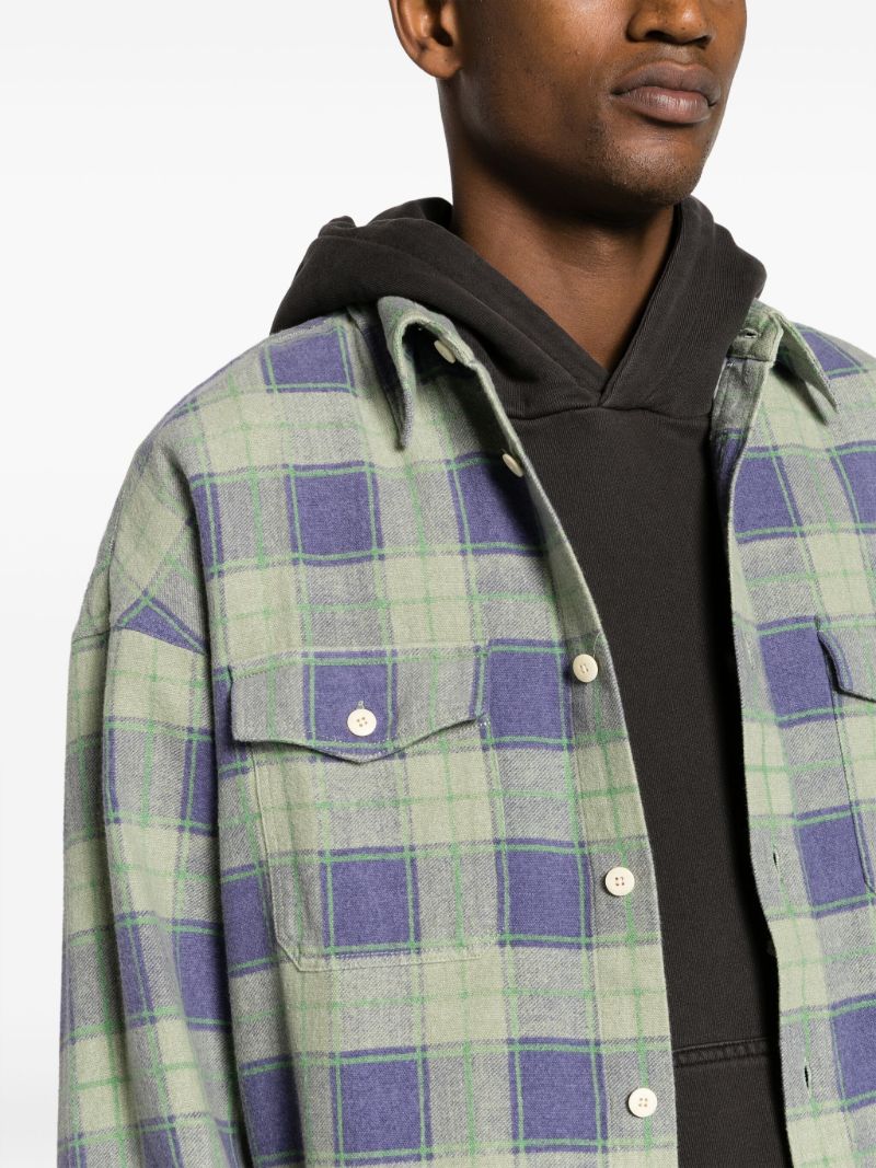Green Pioneer Checked Cotton Shirt