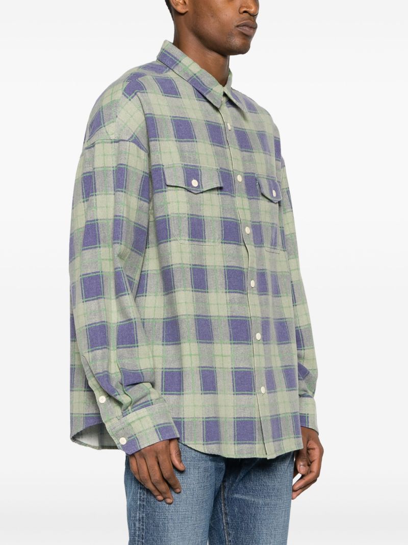 Green Pioneer Checked Cotton Shirt