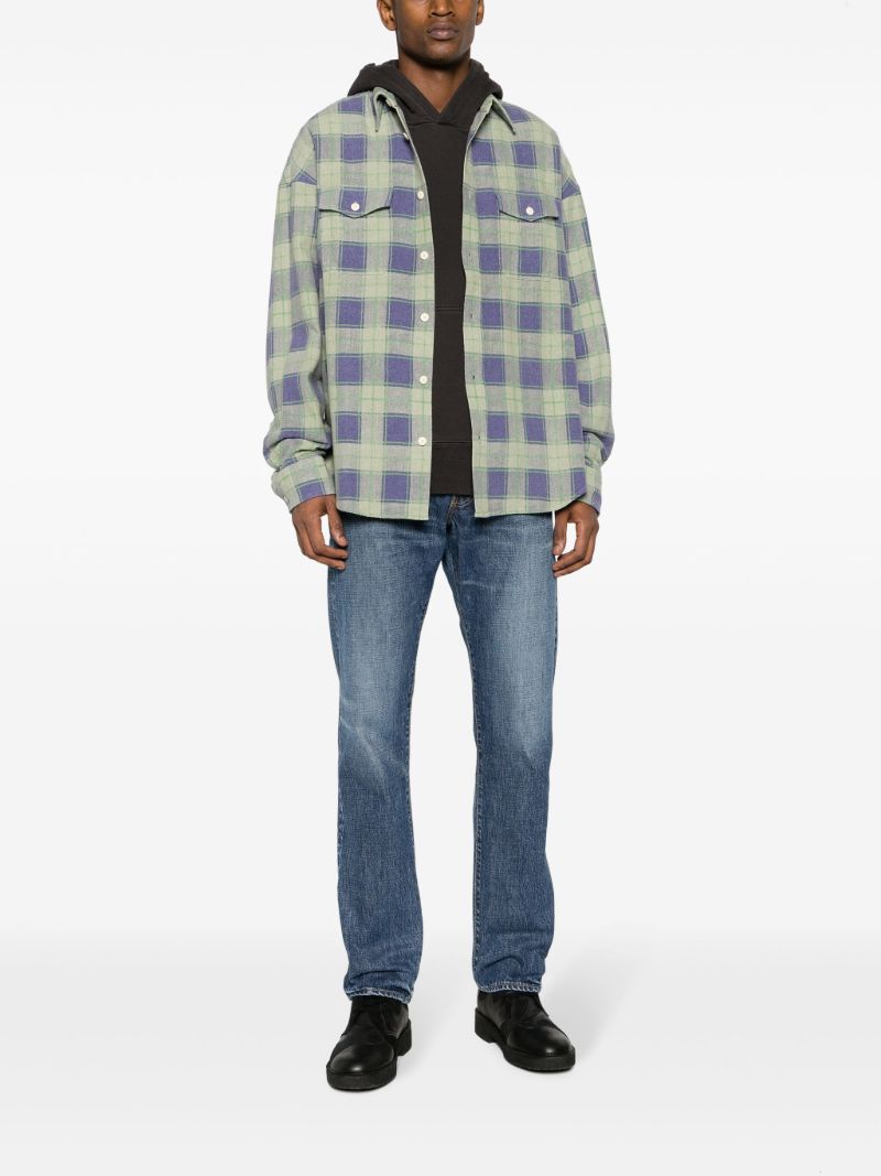 Green Pioneer Checked Cotton Shirt