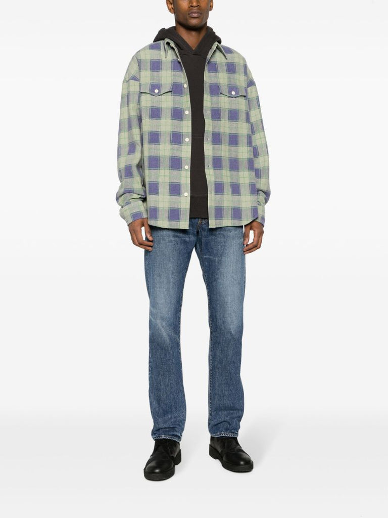Green Pioneer Checked Cotton Shirt