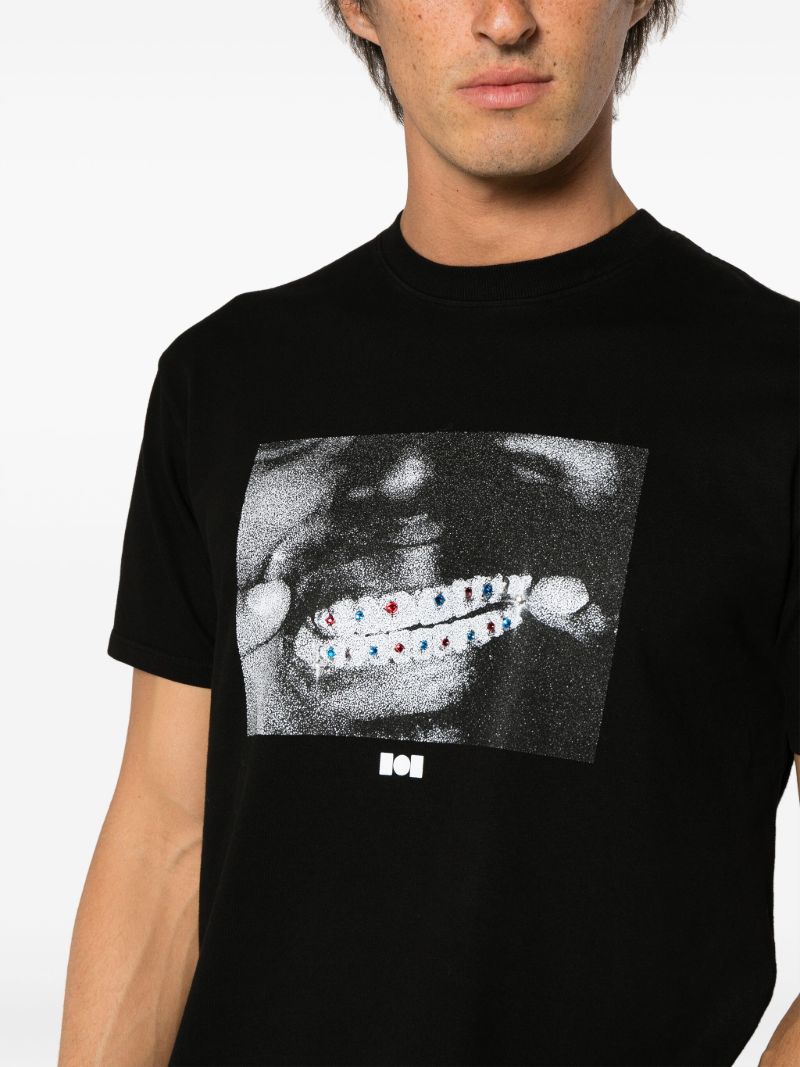 Black Grillz Cotton T-shirt