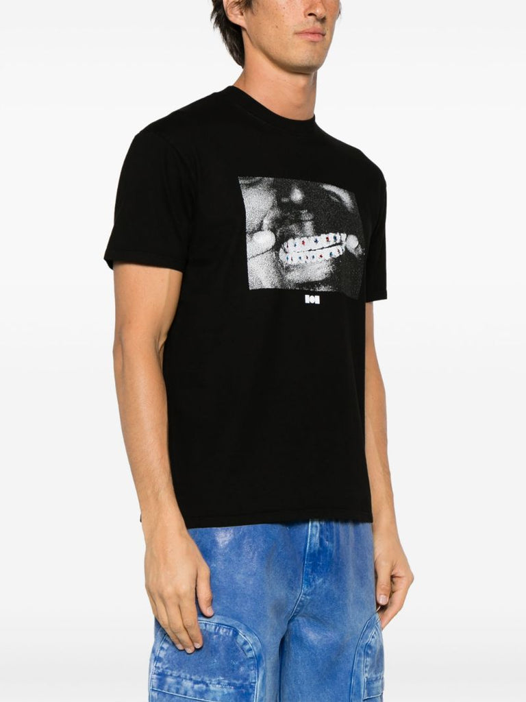 Black Grillz Cotton T-shirt