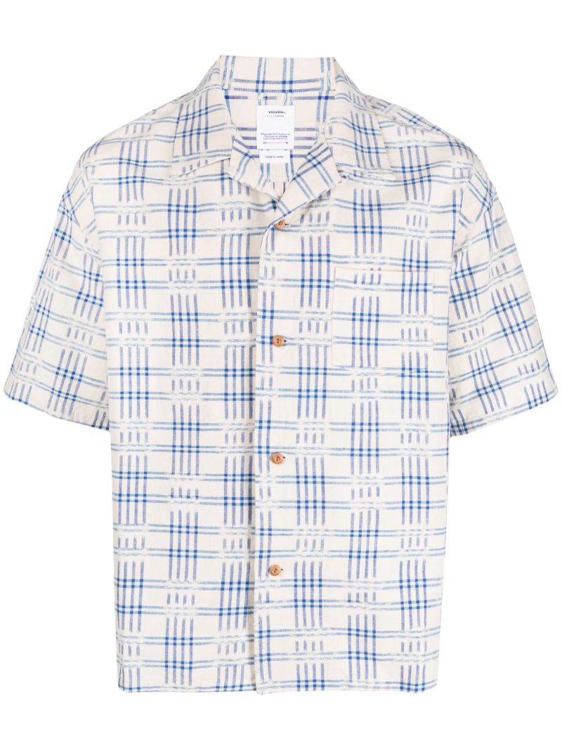 Neutral Crosby Checked Cotton Shirt