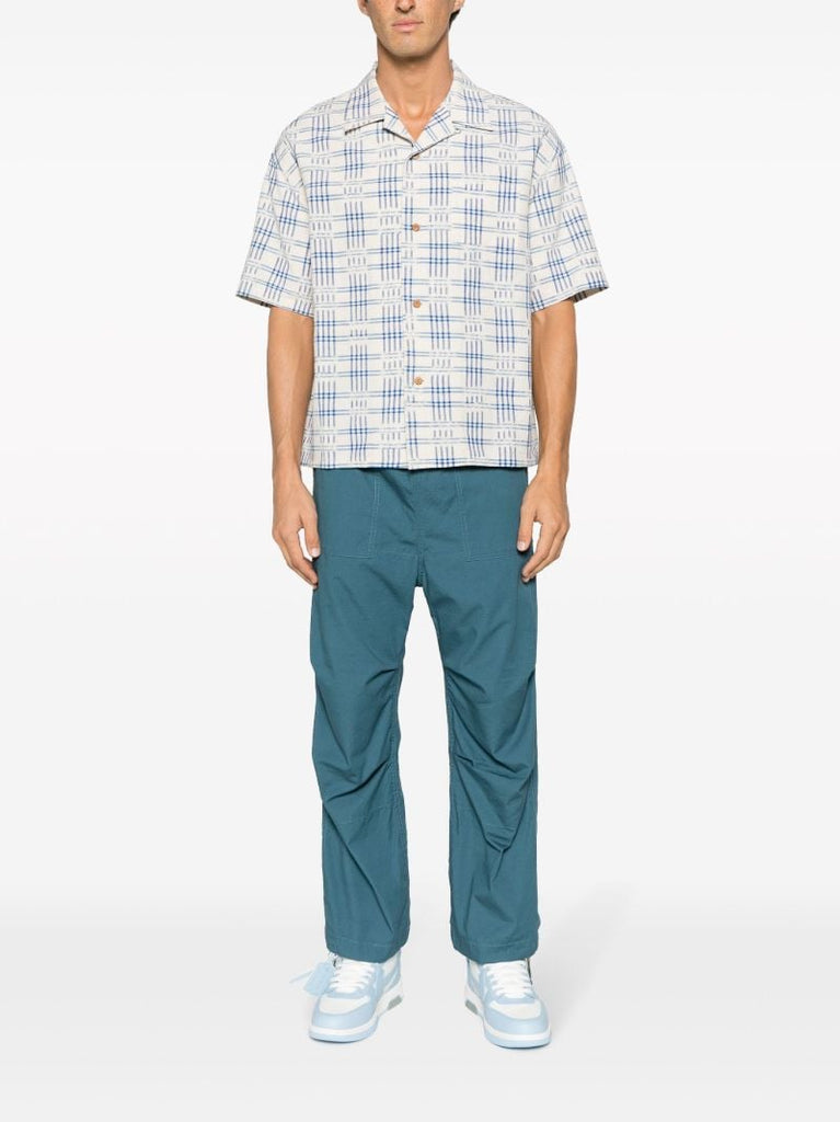 Neutral Crosby Checked Cotton Shirt