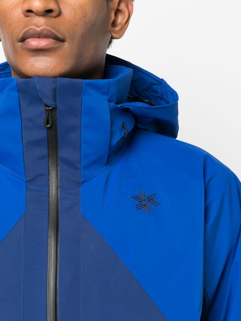 Blue Two-tone Hooded Ski Jacket
