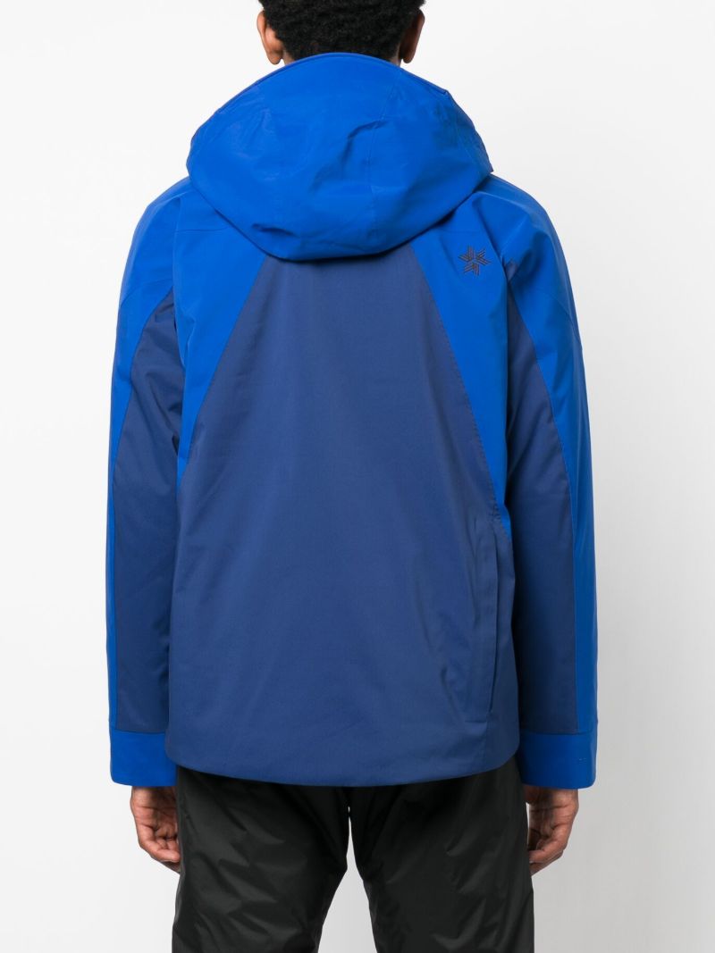 Blue Two-tone Hooded Ski Jacket