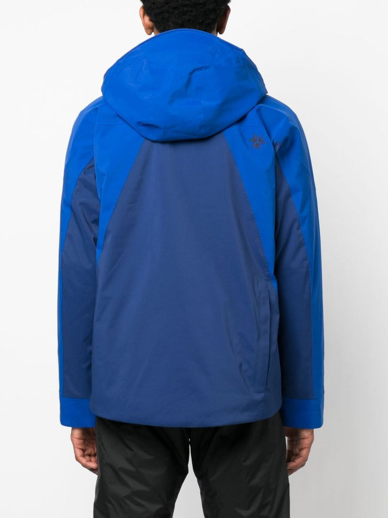 Blue Two-tone Hooded Ski Jacket