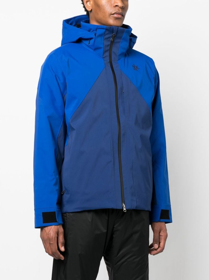 Blue Two-tone Hooded Ski Jacket