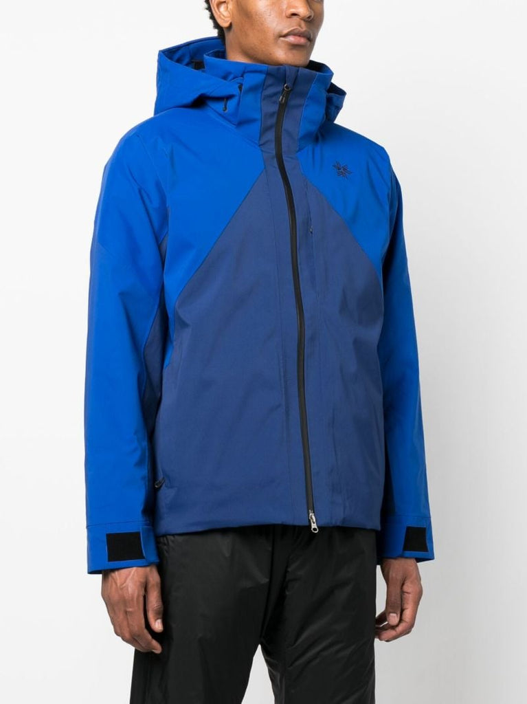 Blue Two-tone Hooded Ski Jacket