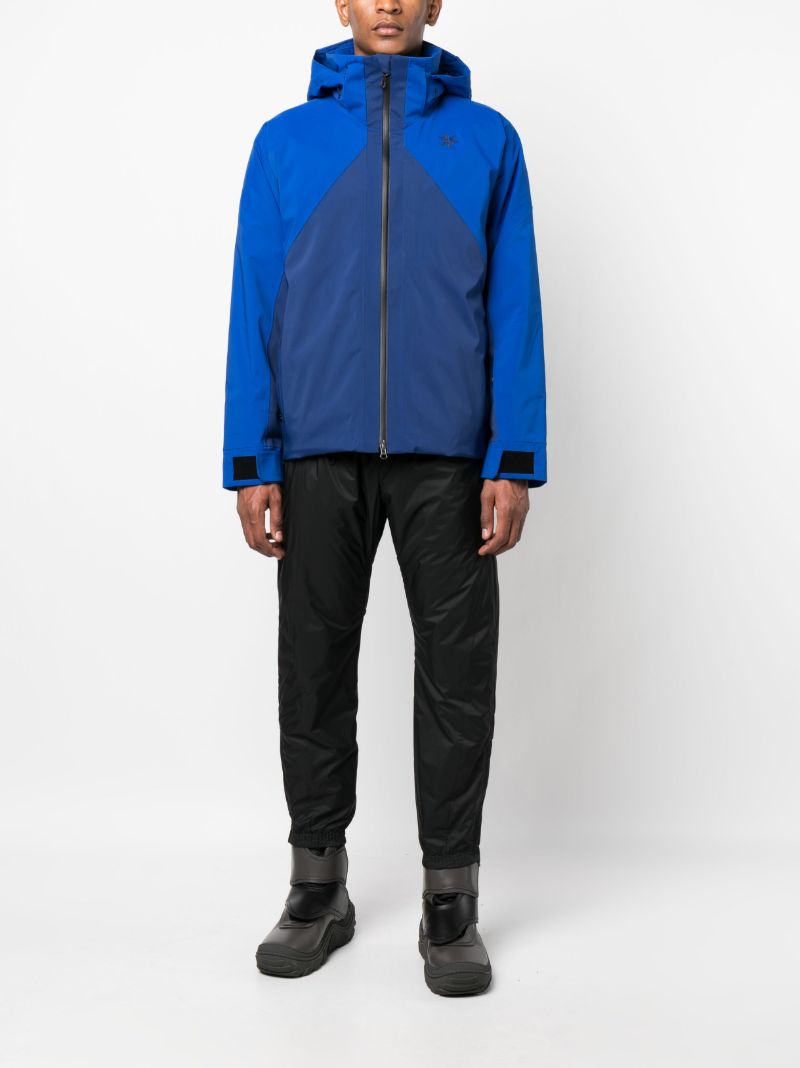 Blue Two-tone Hooded Ski Jacket