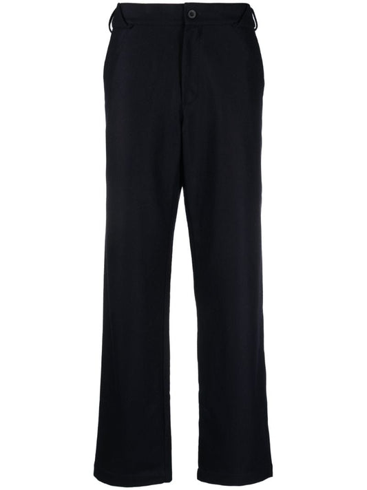 Blue Broad Straight-leg Trousers