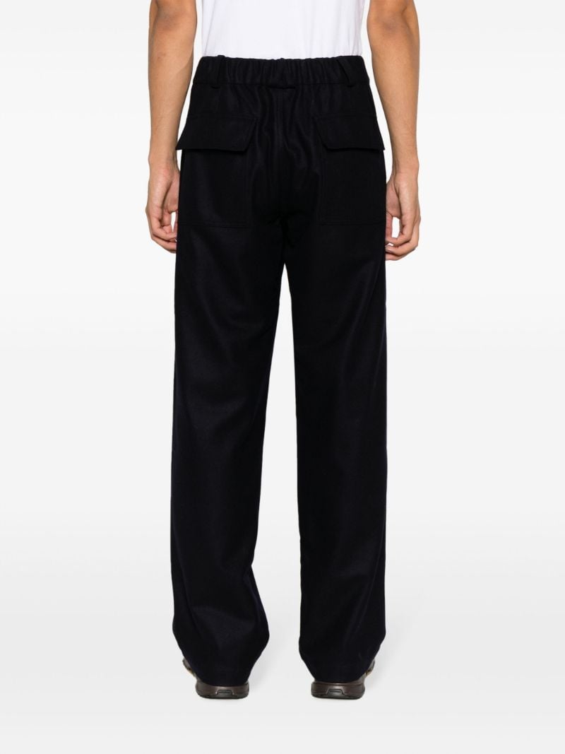 Blue Broad Straight-leg Trousers