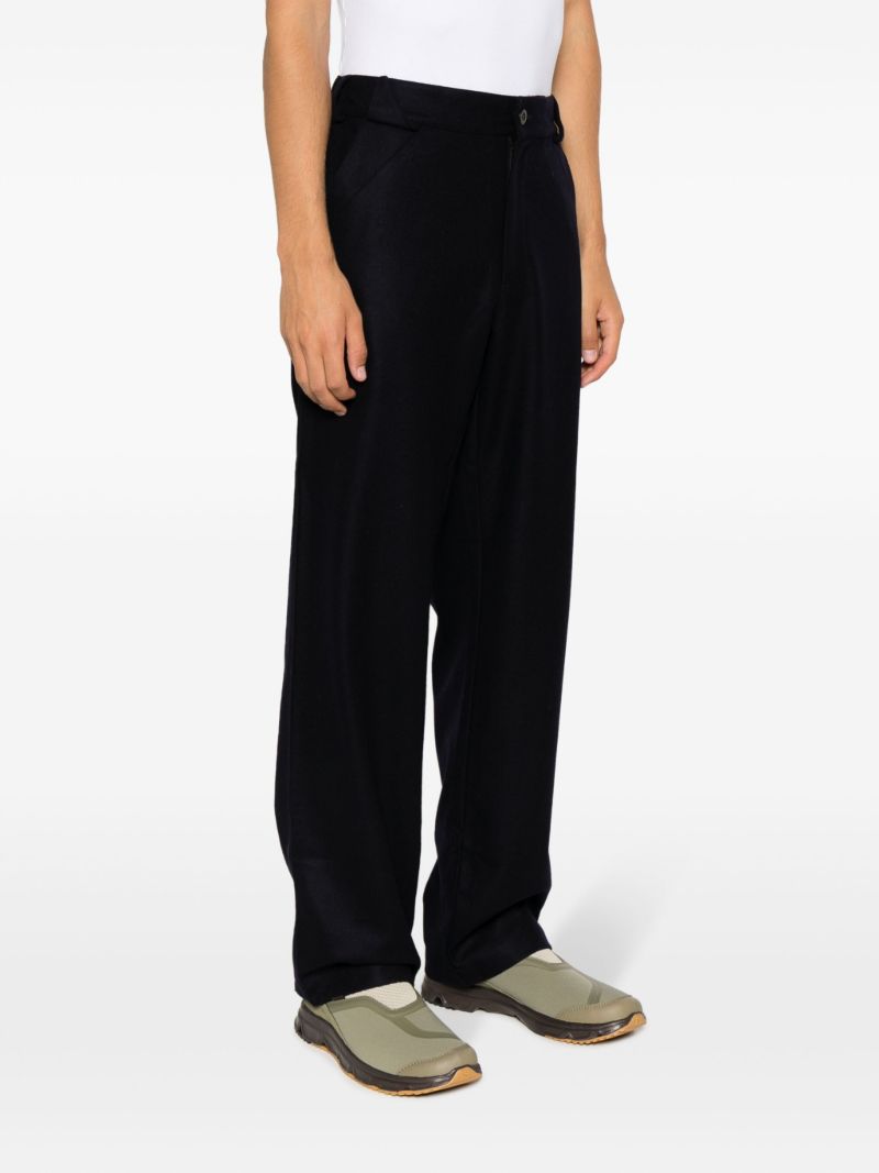 Blue Broad Straight-leg Trousers