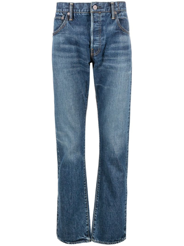 Blue Social Sculpture 01 Straight-leg Jeans