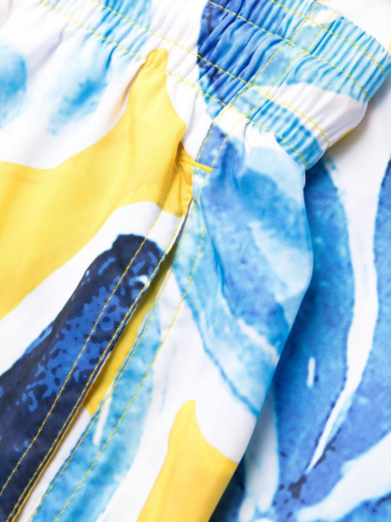 Yellow Okohina Floral Print Swim Shorts