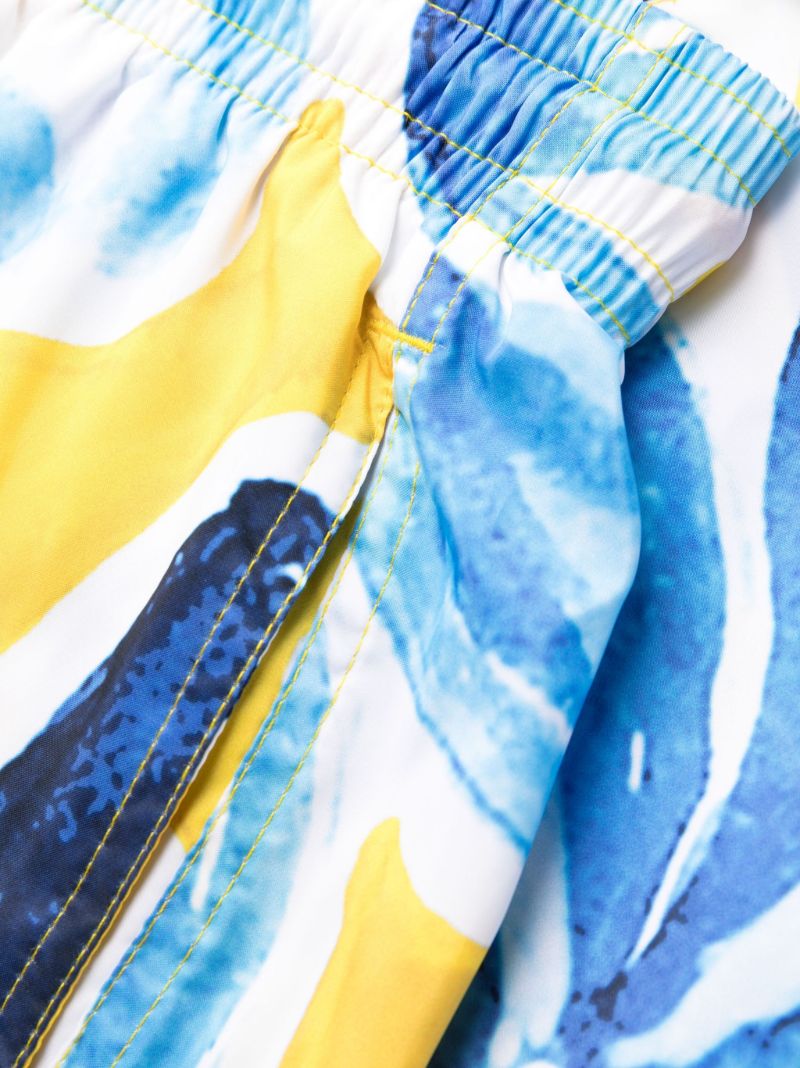 Yellow Okohina Floral Print Swim Shorts