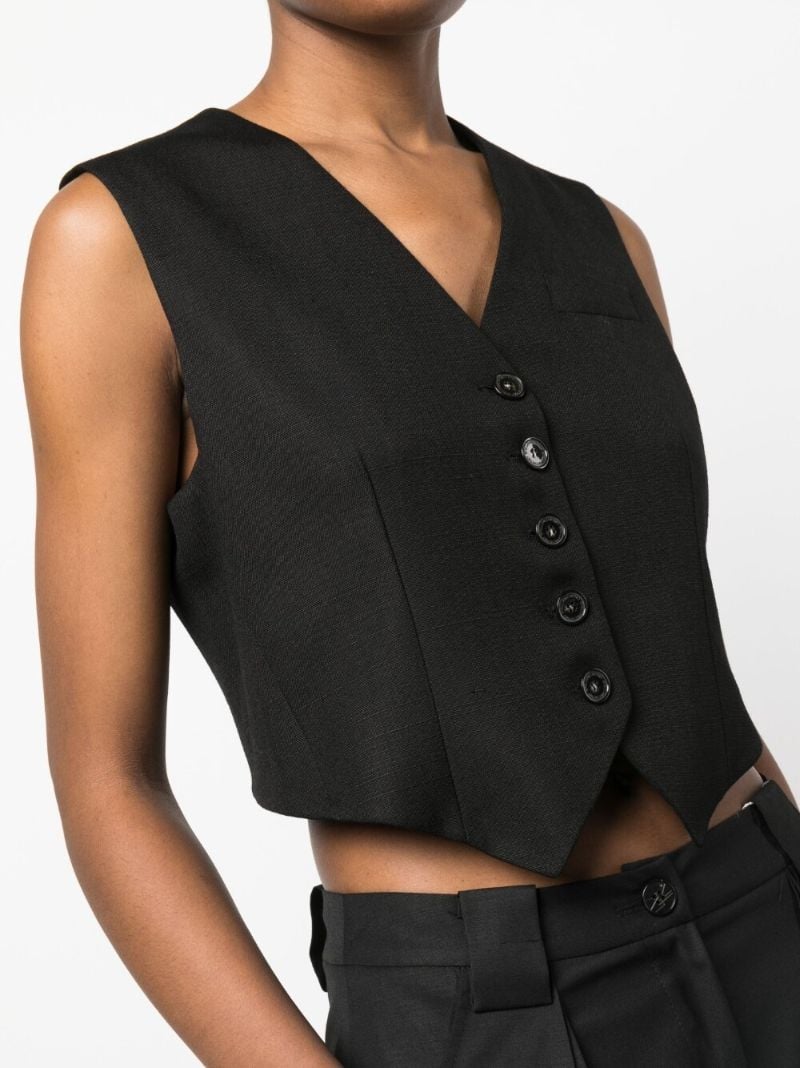 Black Canvas Vest Top