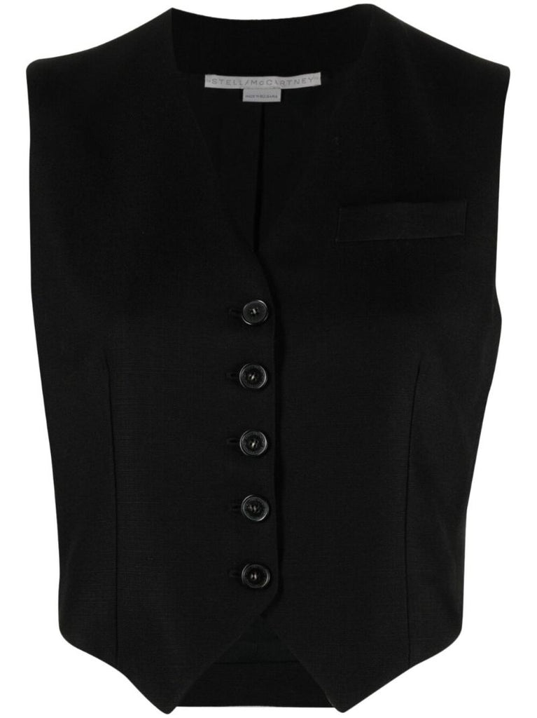 Black Canvas Vest Top