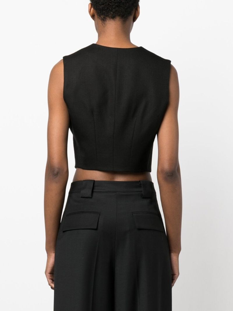 Black Canvas Vest Top