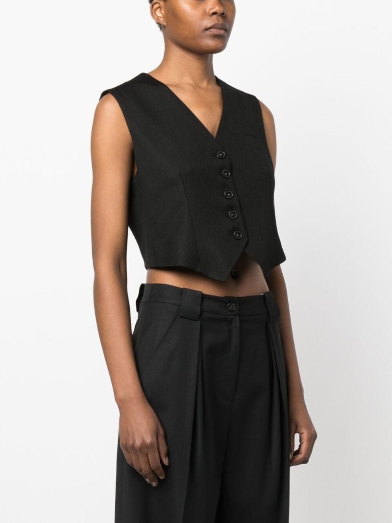 Black Canvas Vest Top