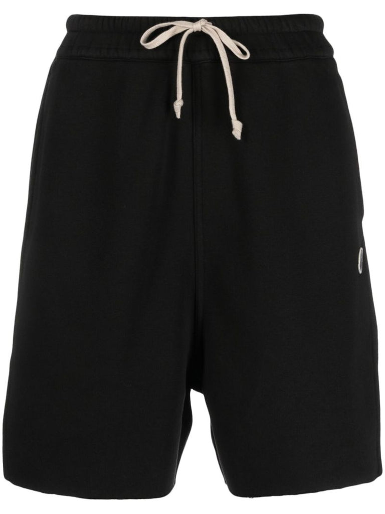 Black Logo AppliquÃ_x0083_Â© Drawstring Shorts