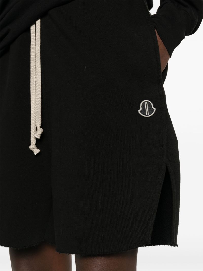 Black Logo AppliquÃ_x0083_Â© Drawstring Shorts