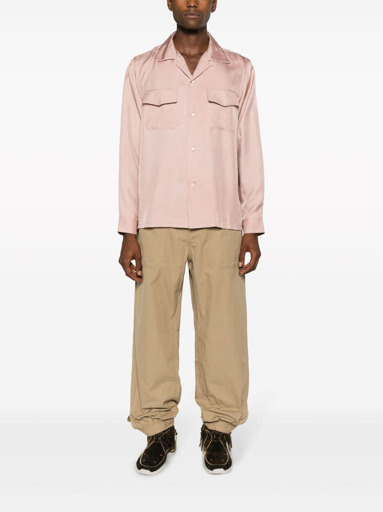 Neutral Carrol Wide-leg Chino Trousers