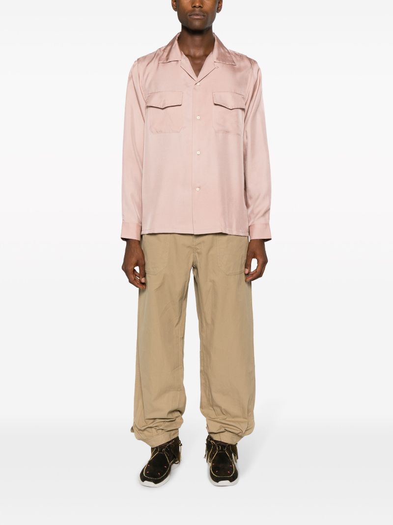 Neutral Carrol Wide-leg Chino Trousers
