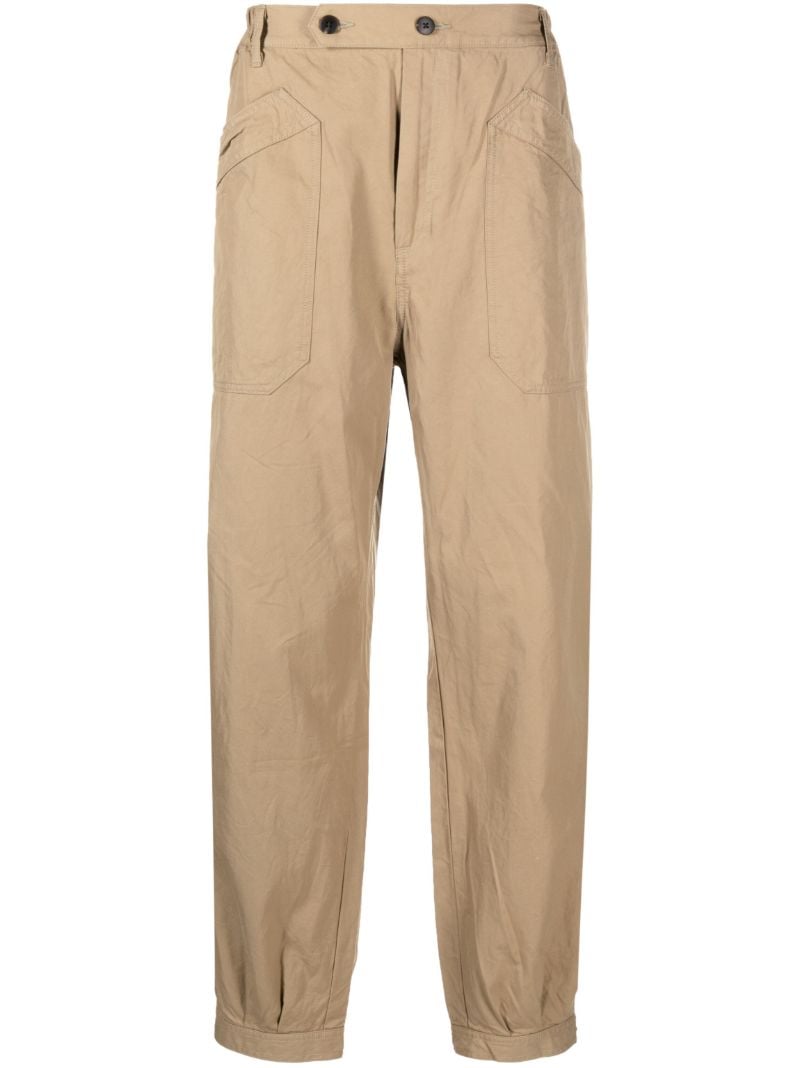 Neutral Carrol Wide-leg Chino Trousers