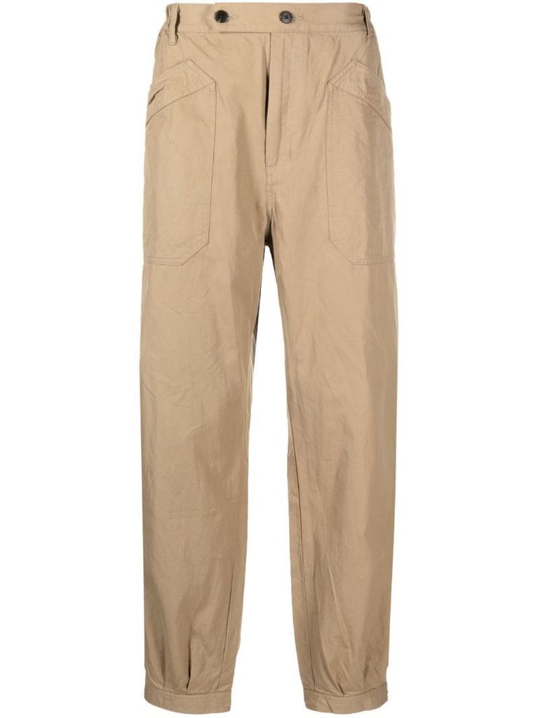 Neutral Carrol Wide-leg Chino Trousers
